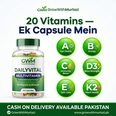 ⚡ DailyVital Multivitamin Pack — Rozana Ki Zaroorat, Ek Capsule Mein